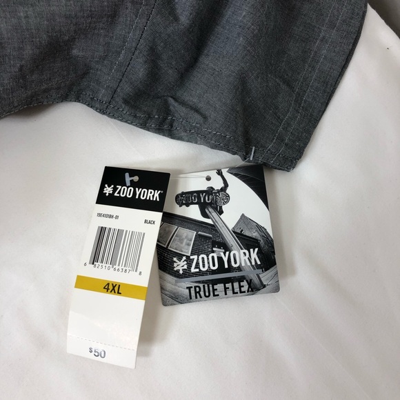Zoo York True Flex Cotton Blend Short Sleeve Button Casual Gray Shirt 4XL - Picture 11 of 12